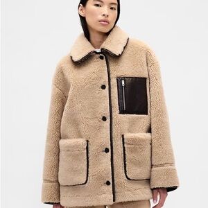 Gap × Sandy Liang Reversible Vegan Leather Sherpa Jacket